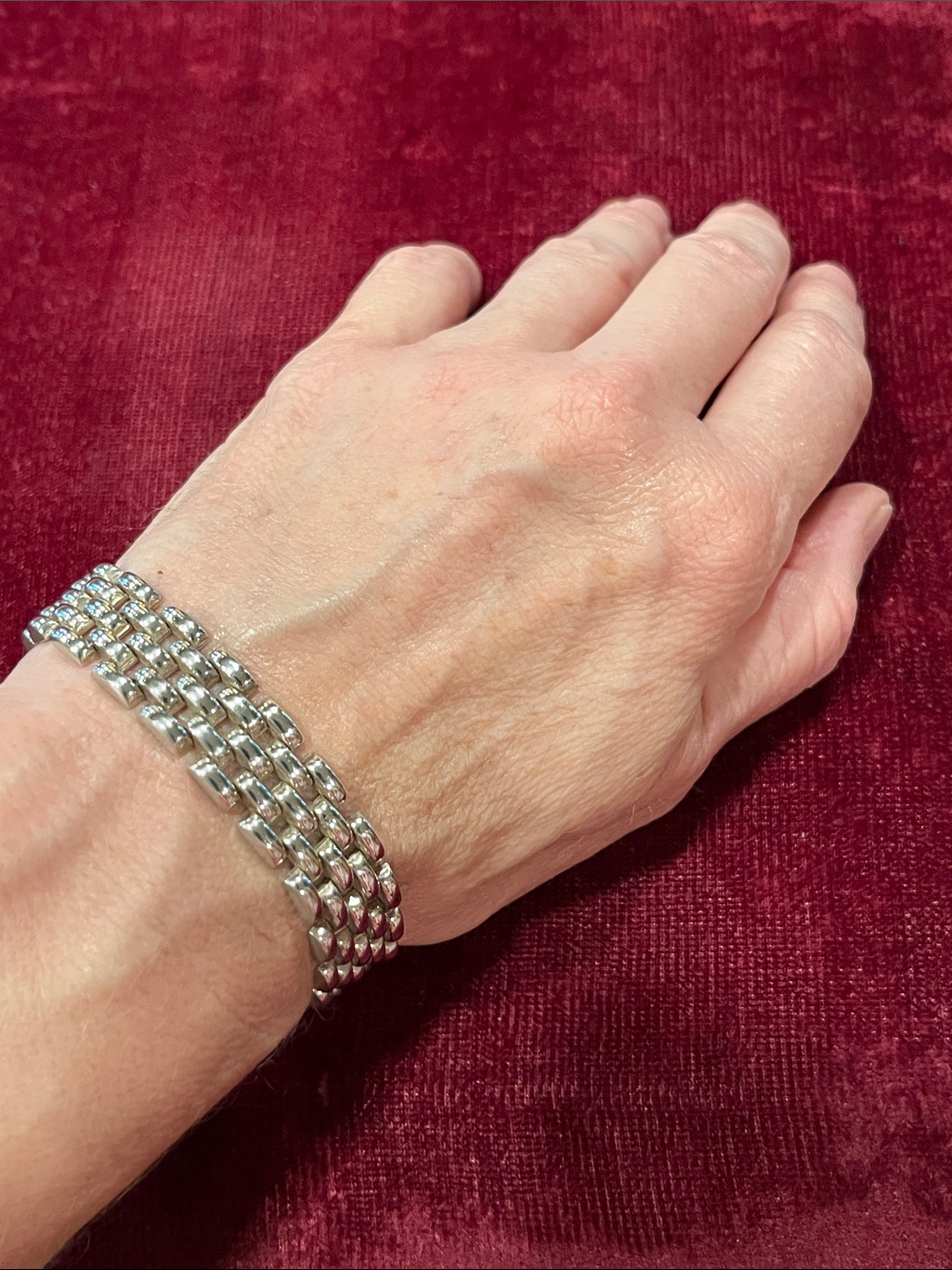 Vintage 925 Sterling Silver MultiRow Link Italian Bracelet